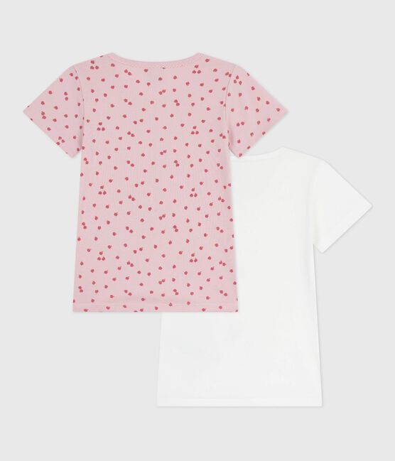 Juego de camisetas infantiles de algodón de manga corta con estampado de manzanas variante 1