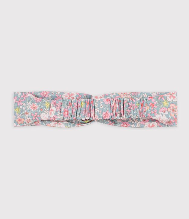 Cinta infantil de popelina con estampado de flores azul/multicolor