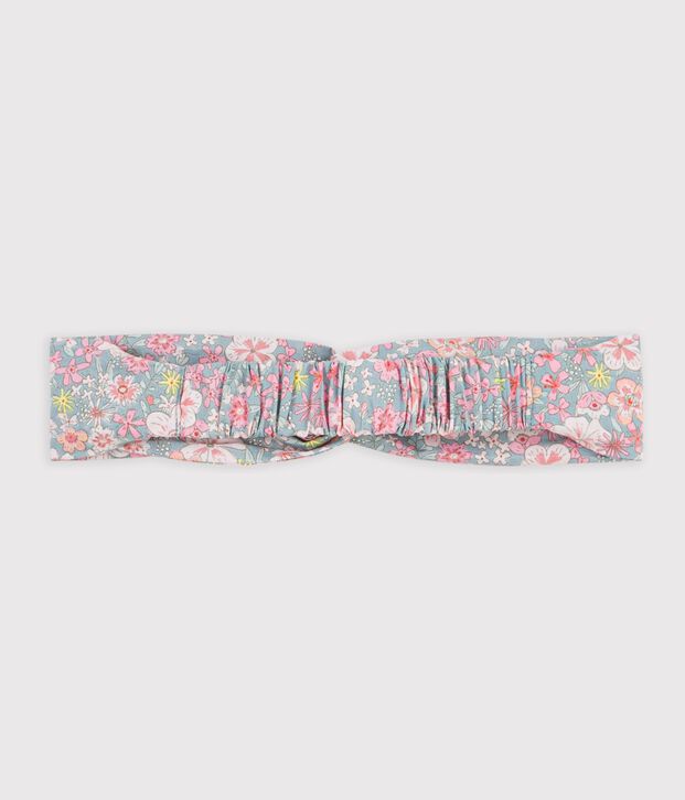 Cinta infantil de popelina con estampado de flores azul/multicolor