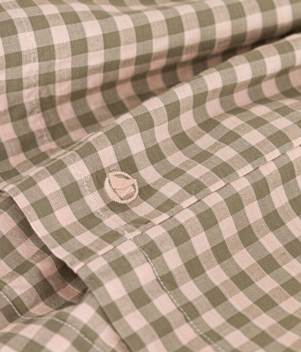 Falda estampada de algod&oacute;n para ni&ntilde;a verde/rosa