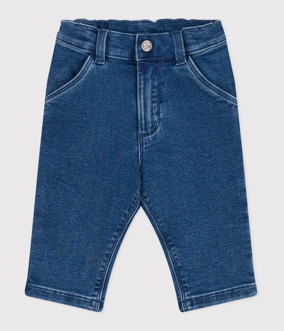 Pantalón de tejido vaquero con elastano para bebé azul BLEU DELAVE