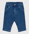 Pantalón de tejido vaquero con elastano para bebé azul BLEU DELAVE