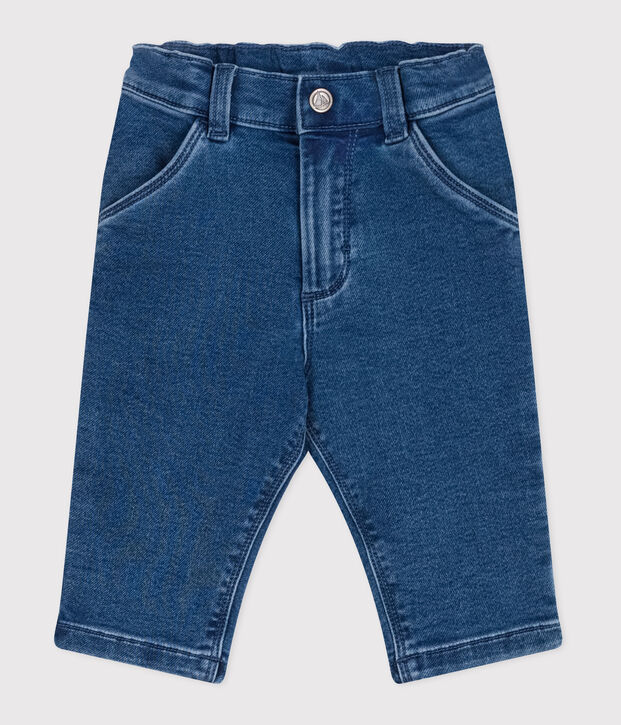 Pantal&oacute;n de tejido vaquero con elastano para beb&eacute; azul