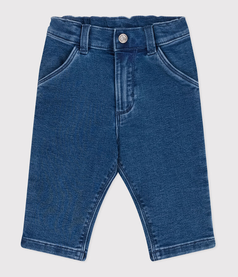 Pantal&oacute;n de tejido vaquero con elastano para beb&eacute; azul