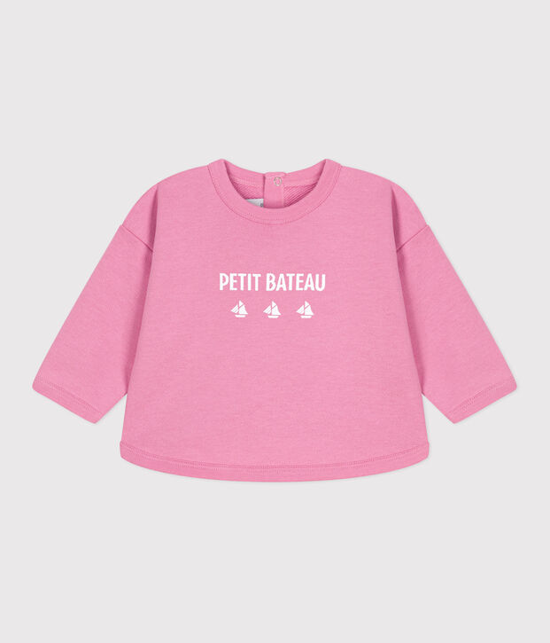 Sudadera de algod&oacute;n con estampado de Petit Bateau vintage para beb&eacute; rosa