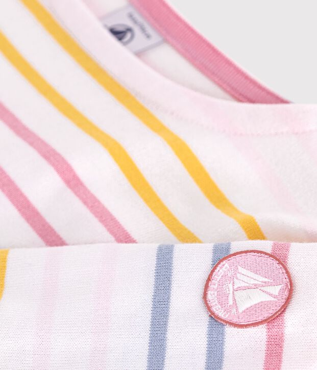 Marinera infantil de algod&oacute;n blanco/multicolor