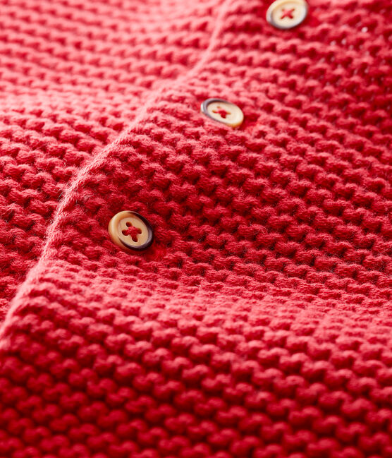 Cárdigan de lana y algodón para bebé niña rosa POPPY