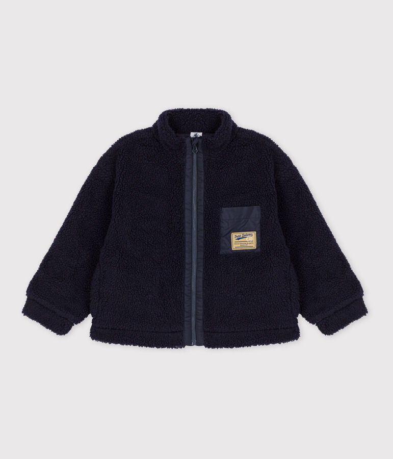 Chaqueta infantil de sherpa azul