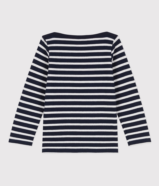 Marinera emblem&aacute;tica de algod&oacute;n para ni&ntilde;a azul/gris