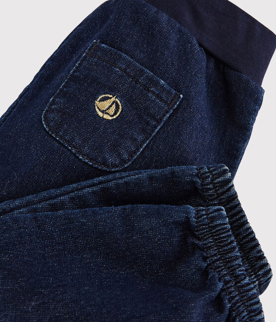 Pantalón de tejido vaquero de bebé. azul JEAN