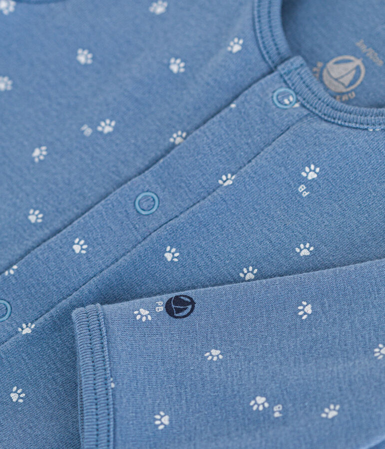 Bodyjama sin pies de algod&oacute;n azul/blanco