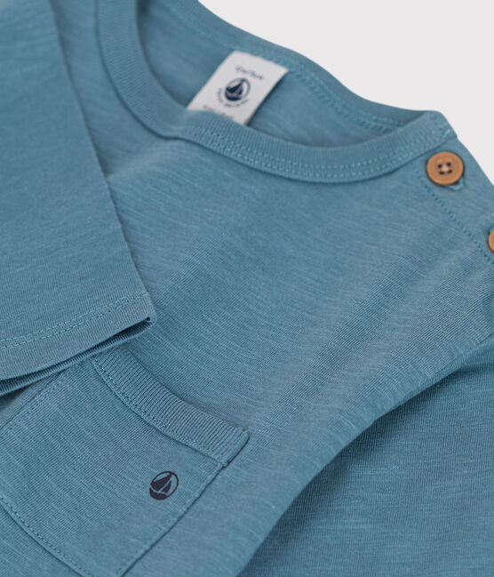 Camiseta de algodón de manga larga para bebé azul ROVER