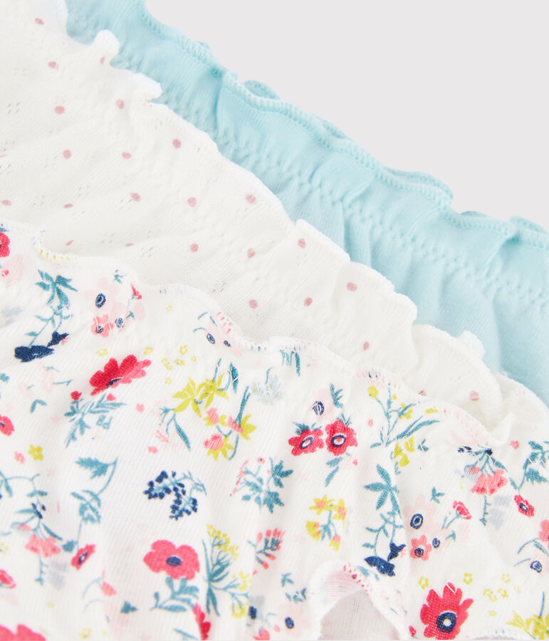 Juego de 3 braguitas con volantes y estampado de flores de ni&ntilde;a peque&ntilde;a multicolor