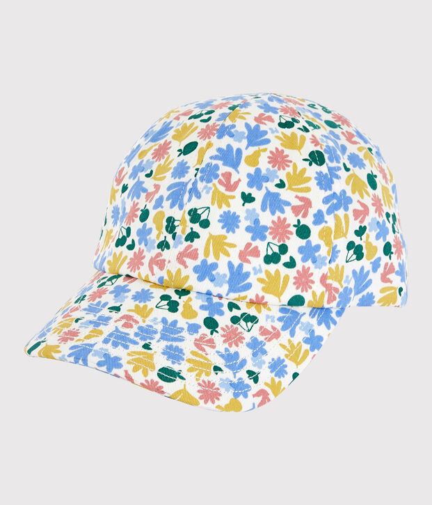 Gorra estampada de flores de ni&ntilde;a blanco/multicolor