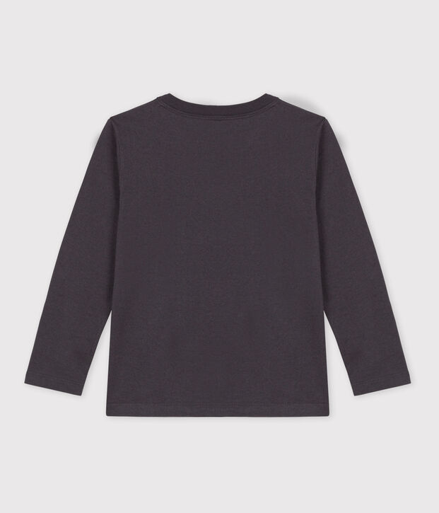 Camiseta de algod&oacute;n de manga larga de ni&ntilde;o gris