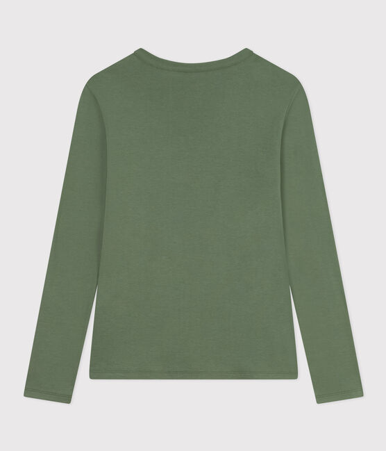 Camiseta L'ICONIQUE de algodón con cuello redondo para mujer verde CROCO