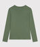 Camiseta L'ICONIQUE de algodón con cuello redondo para mujer verde CROCO