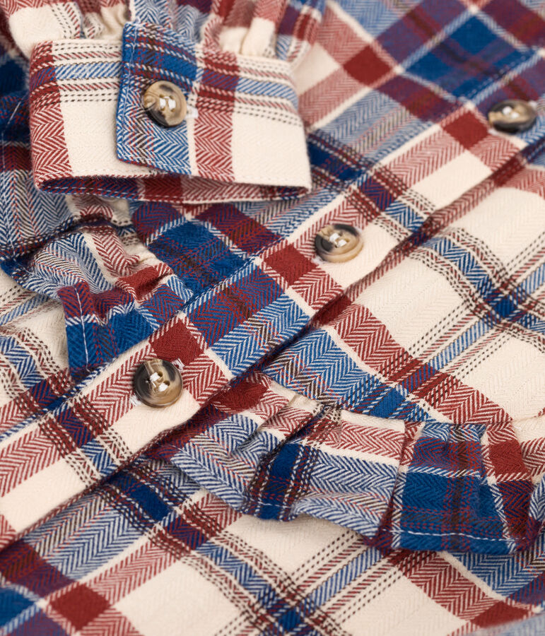 Blusa a cuadros de franela de ni&ntilde;a crudo/multicolor