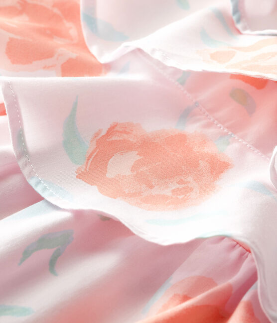 Vestido estampado para bebé niña rosa VIENNE/blanco MULTICO