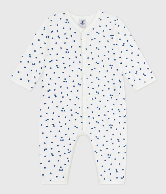 Pijama sin pies de algodón estampado para bebé blanco MARSHMALLOW/blanco MULTICO