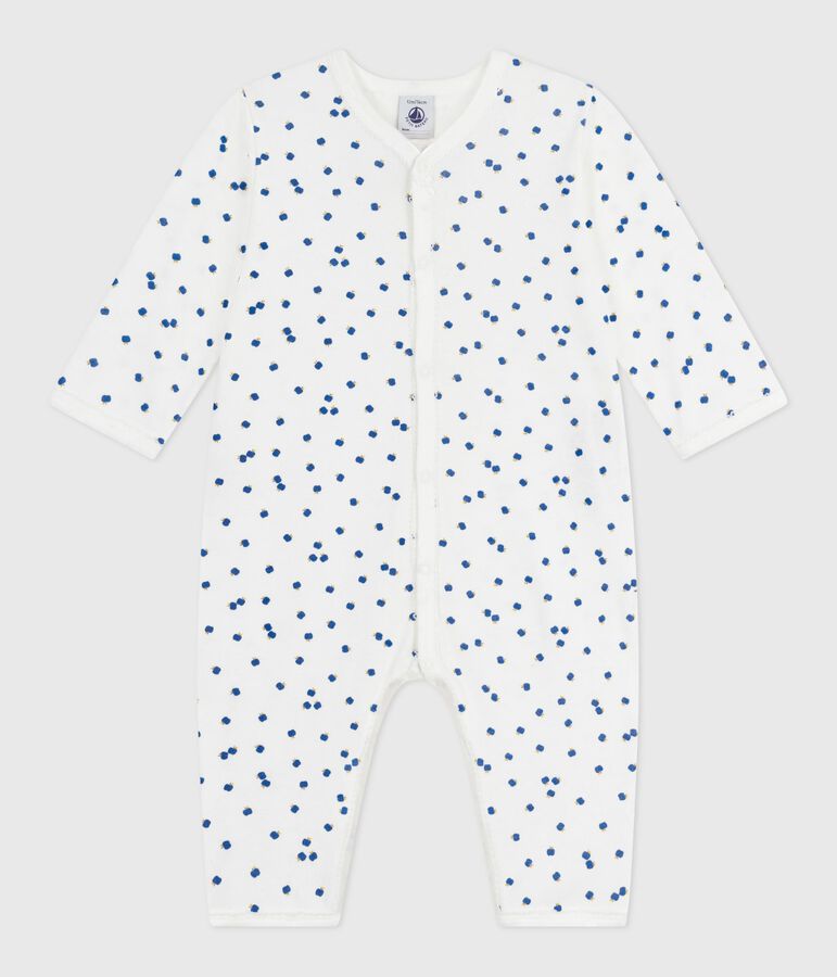 Pijama sin pies de algod&oacute;n estampado para beb&eacute; blanco/multicolor