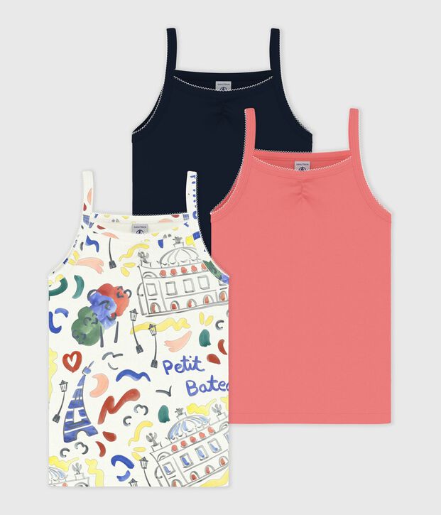 Juego de camisetas de tirantes infantiles de algod&oacute;n con estampado &Oacute;pera multicolor