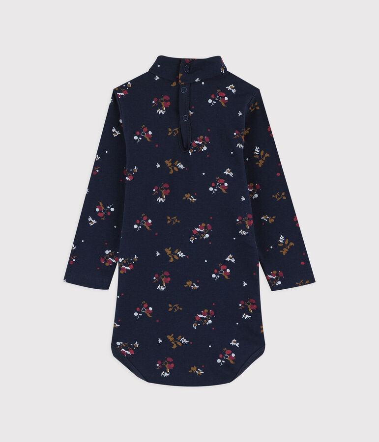 Body de manga larga de algod&oacute;n para beb&eacute;. azul SMOKING/blanco MULTICO