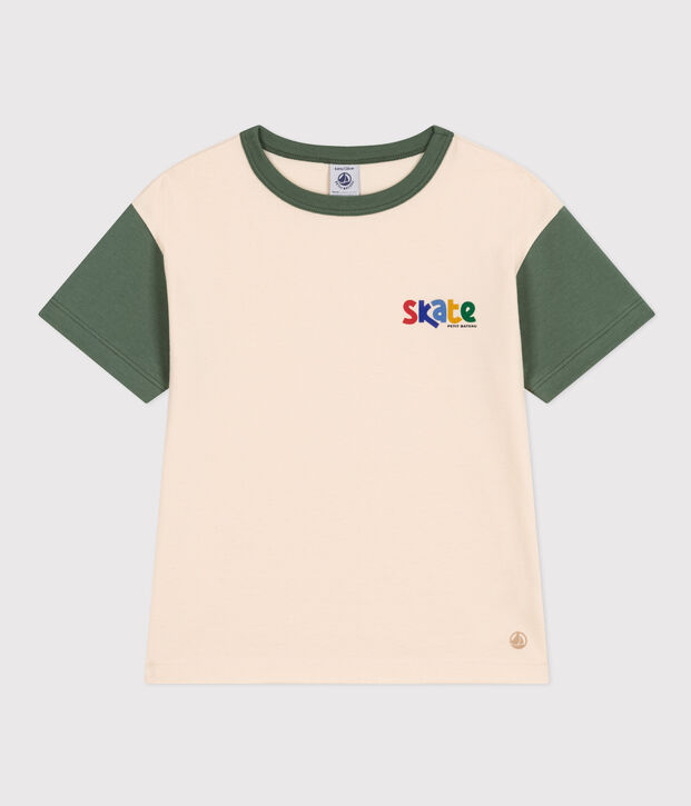 Camiseta estampada de jersey para ni&ntilde;o crudo/verde