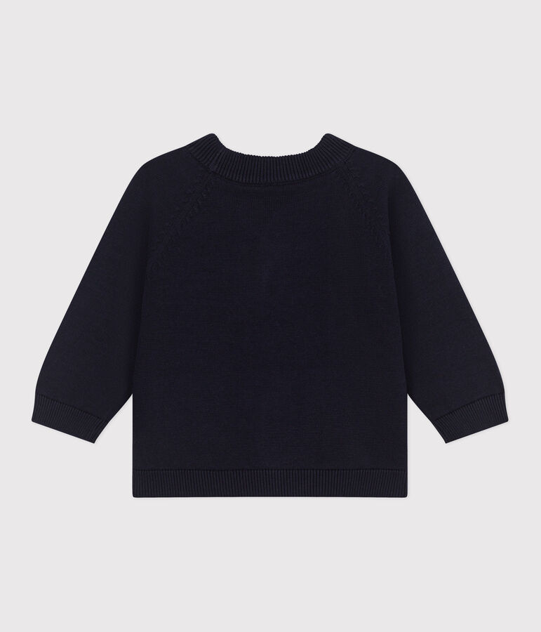 C&aacute;rdigan de algod&oacute;n liso para beb&eacute; azul