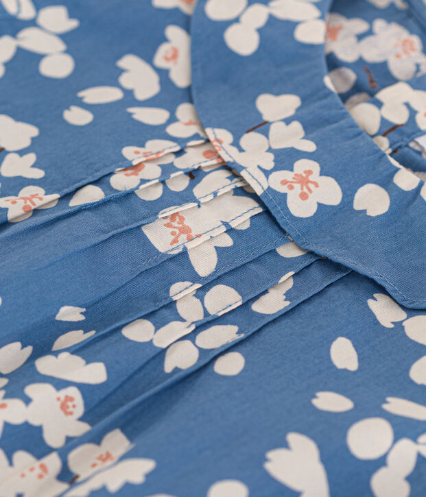 Blusa de popelina estampada para ni&ntilde;a azul/multicolor
