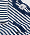 Camiseta de manga larga de punto flameado a rayas para bebé azul MEDIEVAL/blanco MARSHMALLOW