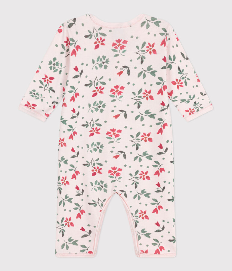 Pijama de algod&oacute;n sin pies con flores para beb&eacute; rosa FLEUR/blanco MULTICO