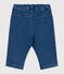 Pantalón de tejido vaquero con elastano para bebé azul BLEU DELAVE