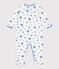 Pijama de terciopelo con estrellas para bebé blanco MARSHMALLOW/azul ALASKA