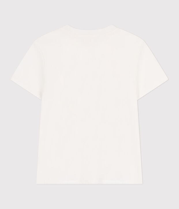 Camiseta Recta de algod&oacute;n liso para mujer blanco