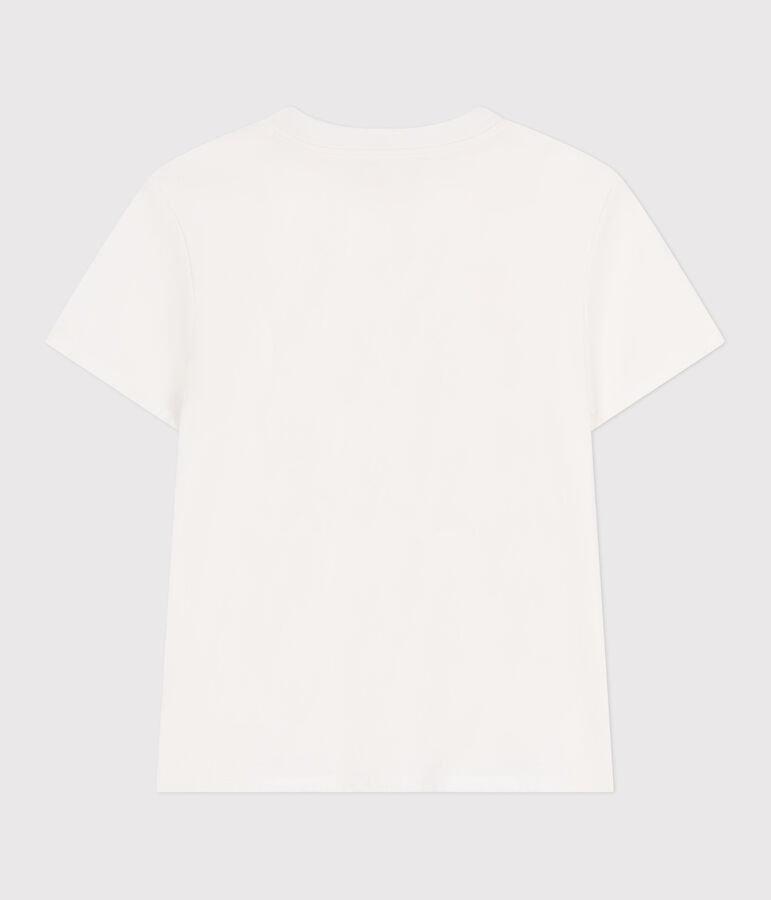 Camiseta Recta de algod&oacute;n liso para mujer blanco