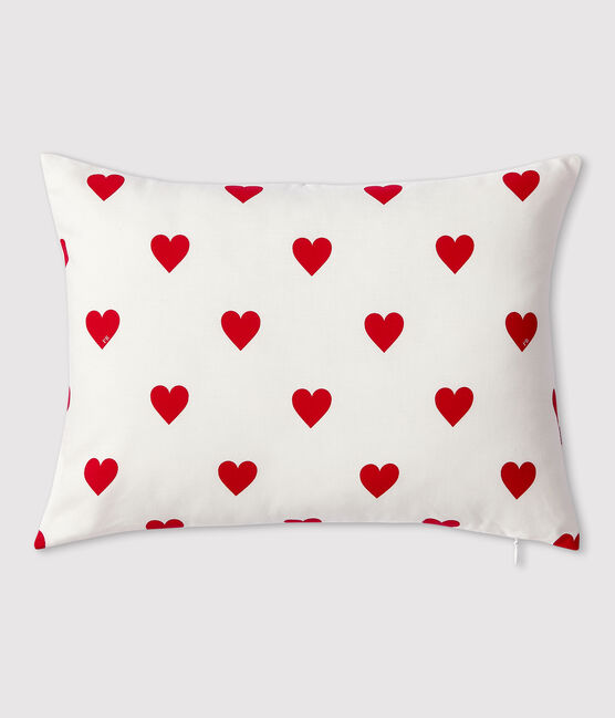 Cojín de corazón rojo de popelina blanco MARSHMALLOW/rojo TERKUIT