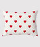 Cojín de corazón rojo de popelina blanco MARSHMALLOW/rojo TERKUIT
