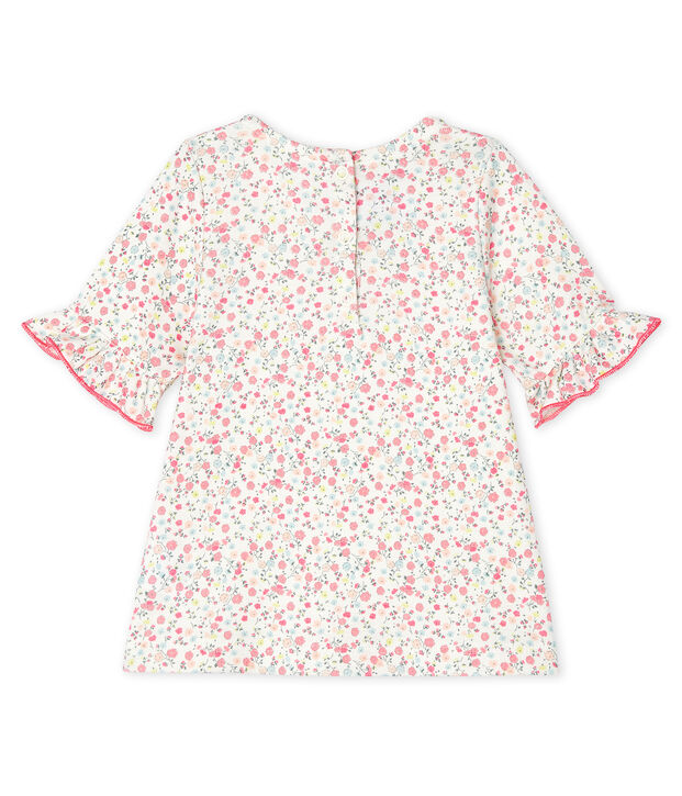 Blusa de manga corta estampado para beb&eacute; ni&ntilde;a blanco/multicolor