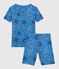 Pijama corto de bandana de algodón orgánico de niño azul BRASIER/blanco MULTICO