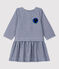 Vestido de tela de bebé. azul SMOKING/blanco MARSHMALLOW