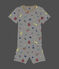 Pijama corto fosforescente de algodón para niño/niña blanco MARSHMALLOW/blanco MULTICO