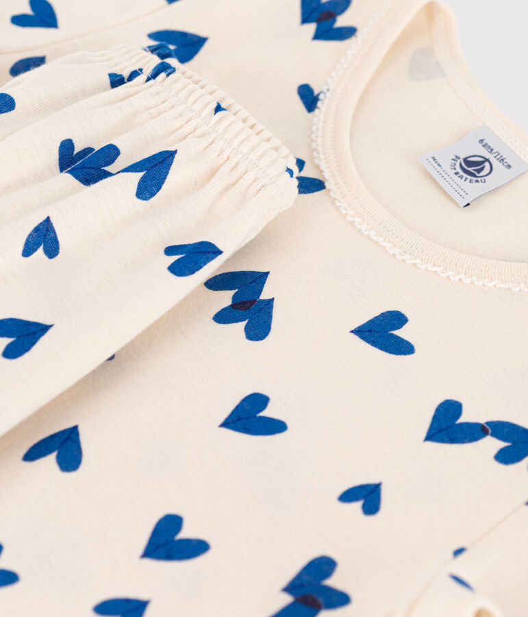 Pijama de manga corta de algod&oacute;n para ni&ntilde;a crudo/multicolor