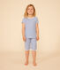 Pijama pirata infantil de algodón con estampado de flor