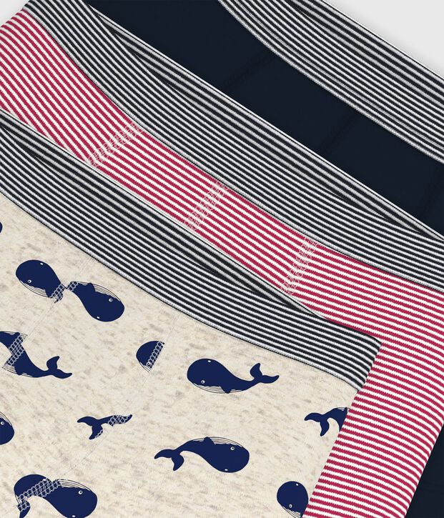 Juego de 3 b&oacute;xeres infantiles de algod&oacute;n con estampado de ballenas multicolor