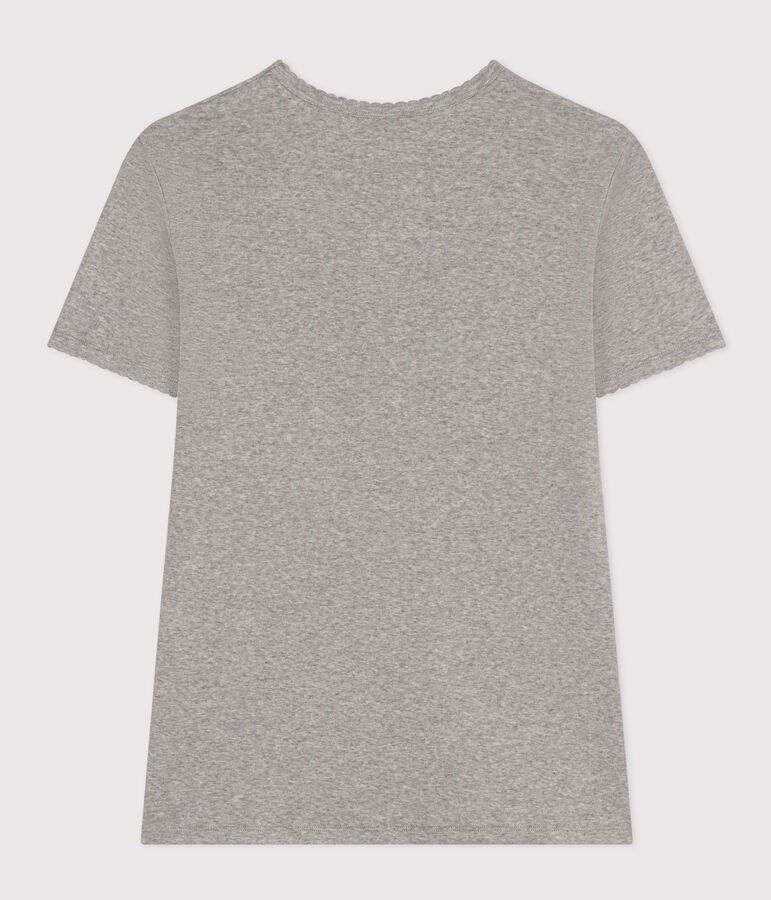 Camiseta L'ICONIQUE de algod&oacute;n de punto cocotte para mujer gris
