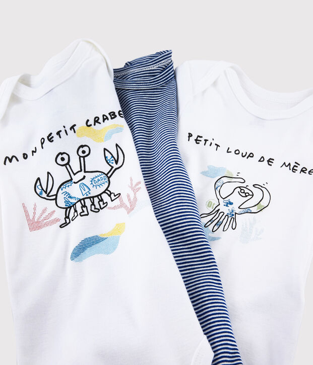 Lote de 3 bodis de manga corta Serge Bloch para beb&eacute; multicolor