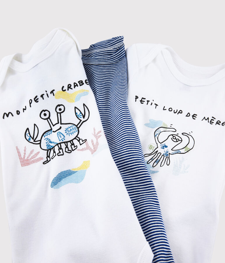 Lote de 3 bodis de manga corta Serge Bloch para beb&eacute; multicolor