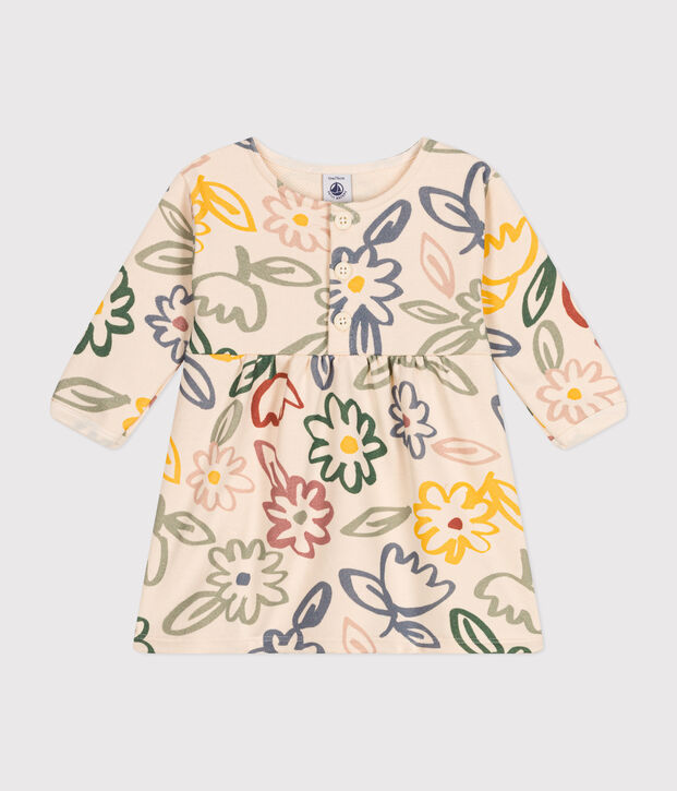 Vestido de manga larga para beb&eacute; crudo/multicolor