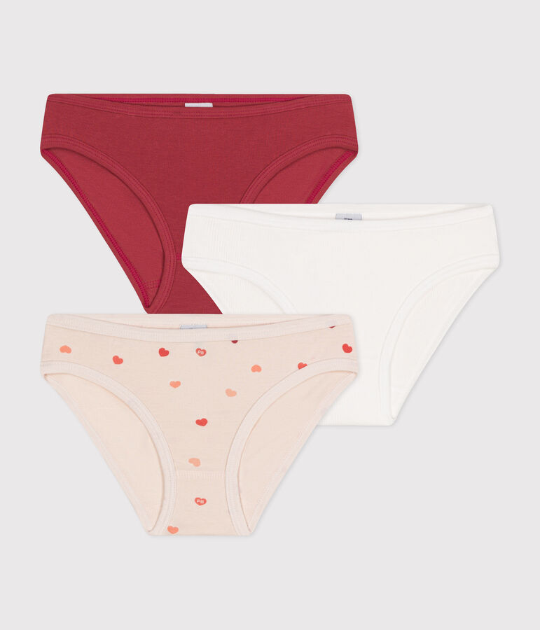 Juego de 3 braguitas de ni&ntilde;a de algod&oacute;n multicolor